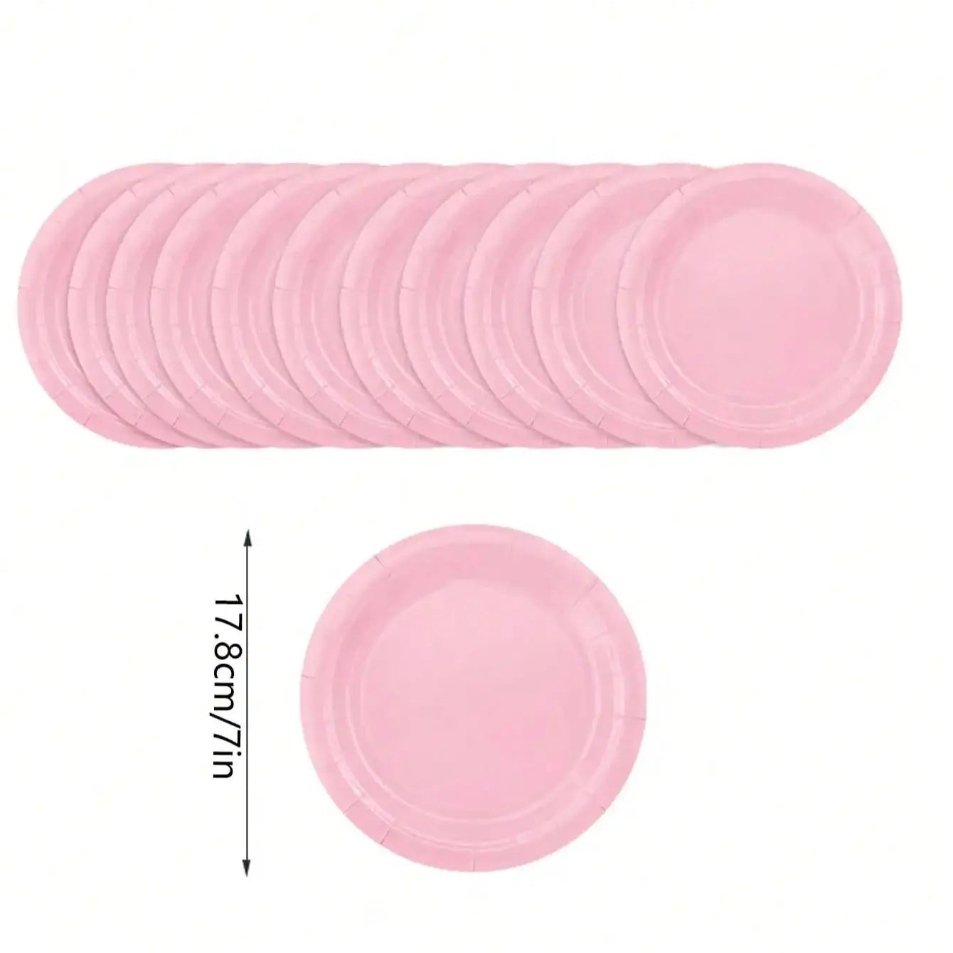 Pink Party Supplies Set - Disposable Plates Spoons Forks Knives - ZOOMNSTORE