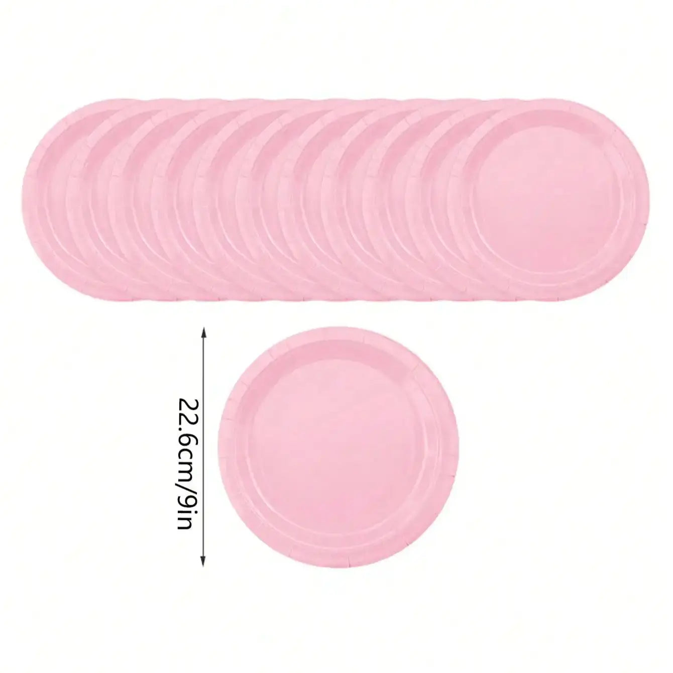 Pink Party Supplies Set - Disposable Plates Spoons Forks Knives - ZOOMNSTORE