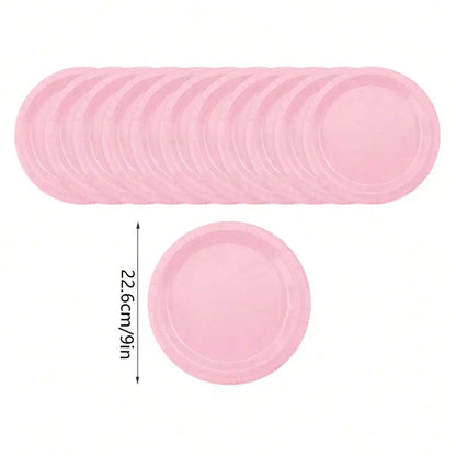 Pink Party Supplies Set - Disposable Plates Spoons Forks Knives - ZOOMNSTORE