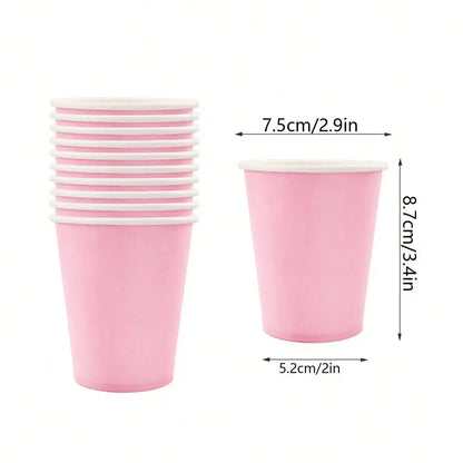 Pink Party Supplies Set - Disposable Plates Spoons Forks Knives - ZOOMNSTORE