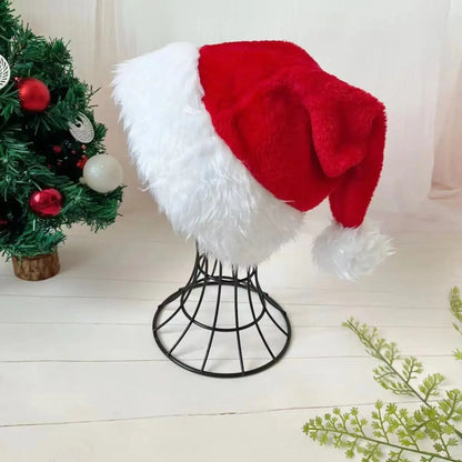 Pink Plush Santa Hat - Unisex Holiday Party Accessory for Adults  Kids - ZOOMNSTORE