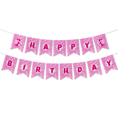 Pink Princess Party Tableware Set - Disposable Plates Cups  Napkins for Girls Birthday or Baby Shower - ZOOMNSTORE