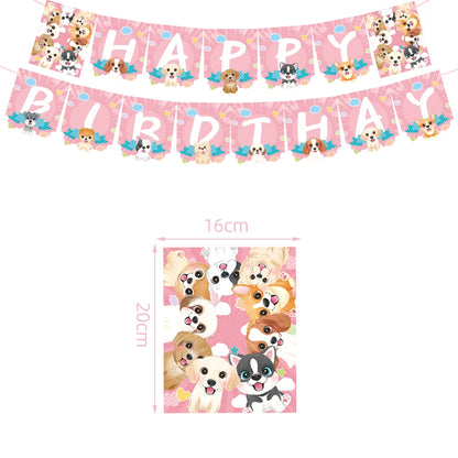 Pink Puppy Paw Birthday Party Supplies - Disposable Tableware  Decorations - ZOOMNSTORE