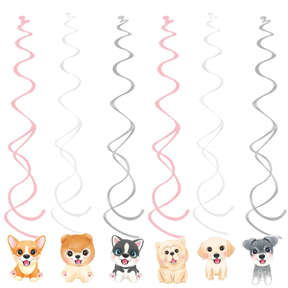 Pink Puppy Paw Birthday Party Supplies - Disposable Tableware  Decorations - ZOOMNSTORE