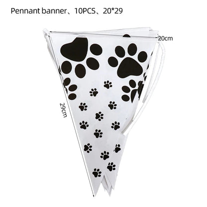Pink Puppy Paw Birthday Party Supplies - Disposable Tableware  Decorations - ZOOMNSTORE