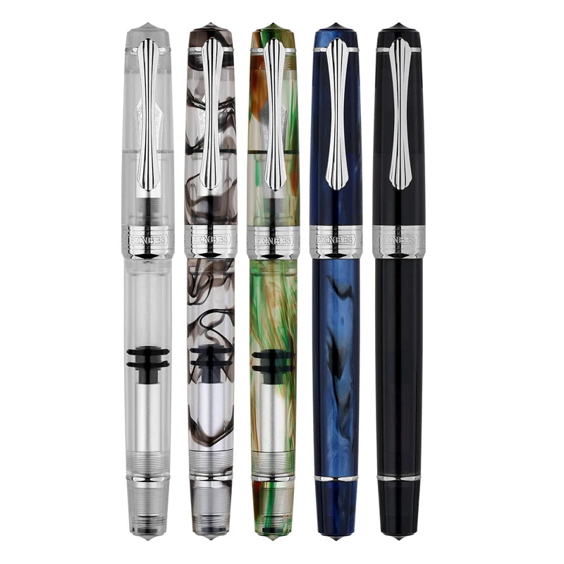 PENBBS 556 Piston Fountain Pen - Large Capacity Transparent Acrylic Ink-absorbing Nib Pen - ZOOMNSTORE