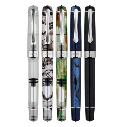 PENBBS 556 Piston Fountain Pen - Large Capacity Transparent Acrylic Ink-absorbing Nib Pen - ZOOMNSTORE