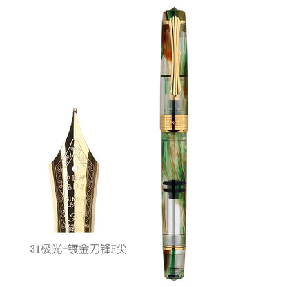 PENBBS 556 Piston Fountain Pen - Large Capacity Transparent Acrylic Ink-absorbing Nib Pen - ZOOMNSTORE
