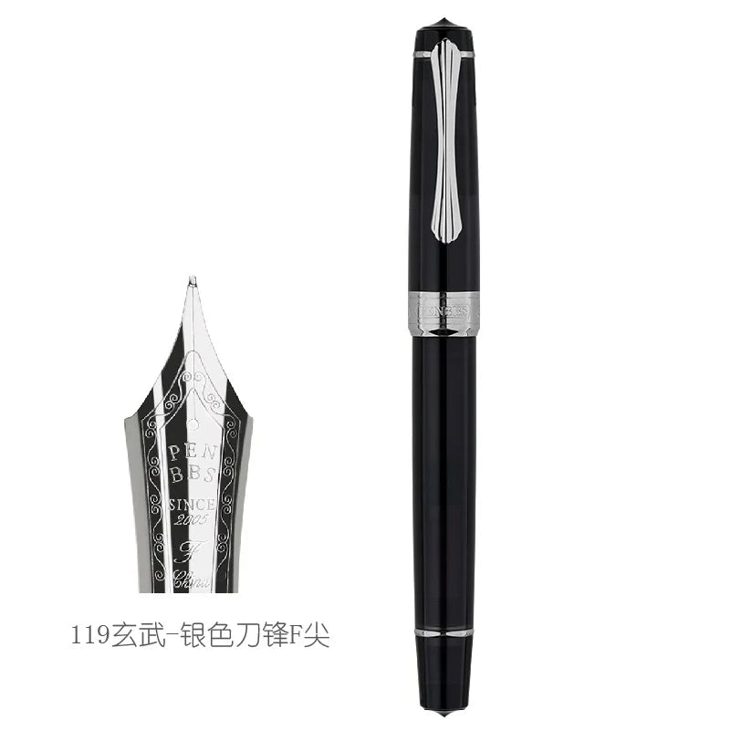 PENBBS 556 Piston Fountain Pen - Large Capacity Transparent Acrylic Ink-absorbing Nib Pen - ZOOMNSTORE