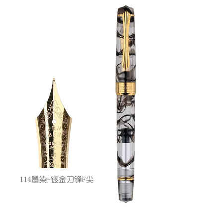 PENBBS 556 Piston Fountain Pen - Large Capacity Transparent Acrylic Ink-absorbing Nib Pen - ZOOMNSTORE