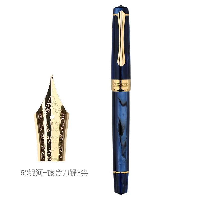 PENBBS 556 Piston Fountain Pen - Large Capacity Transparent Acrylic Ink-absorbing Nib Pen - ZOOMNSTORE