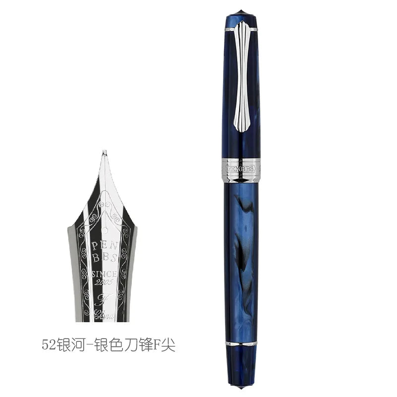 PENBBS 556 Piston Fountain Pen - Large Capacity Transparent Acrylic Ink-absorbing Nib Pen - ZOOMNSTORE