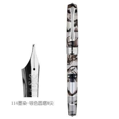 PENBBS 556 Piston Fountain Pen - Large Capacity Transparent Acrylic Ink-absorbing Nib Pen - ZOOMNSTORE
