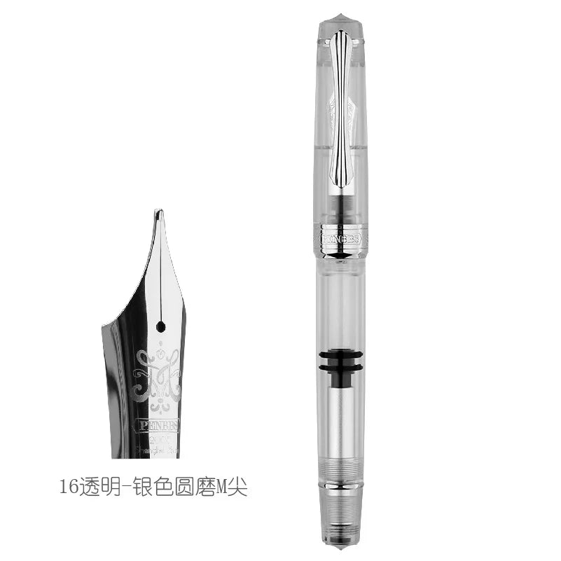 PENBBS 556 Piston Fountain Pen - Large Capacity Transparent Acrylic Ink-absorbing Nib Pen - ZOOMNSTORE