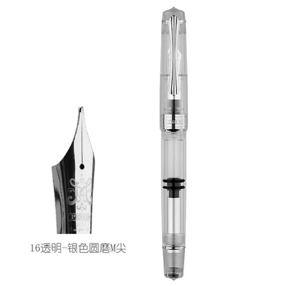 PENBBS 556 Piston Fountain Pen - Large Capacity Transparent Acrylic Ink-absorbing Nib Pen - ZOOMNSTORE