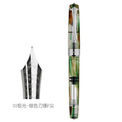 PENBBS 556 Piston Fountain Pen - Large Capacity Transparent Acrylic Ink-absorbing Nib Pen - ZOOMNSTORE