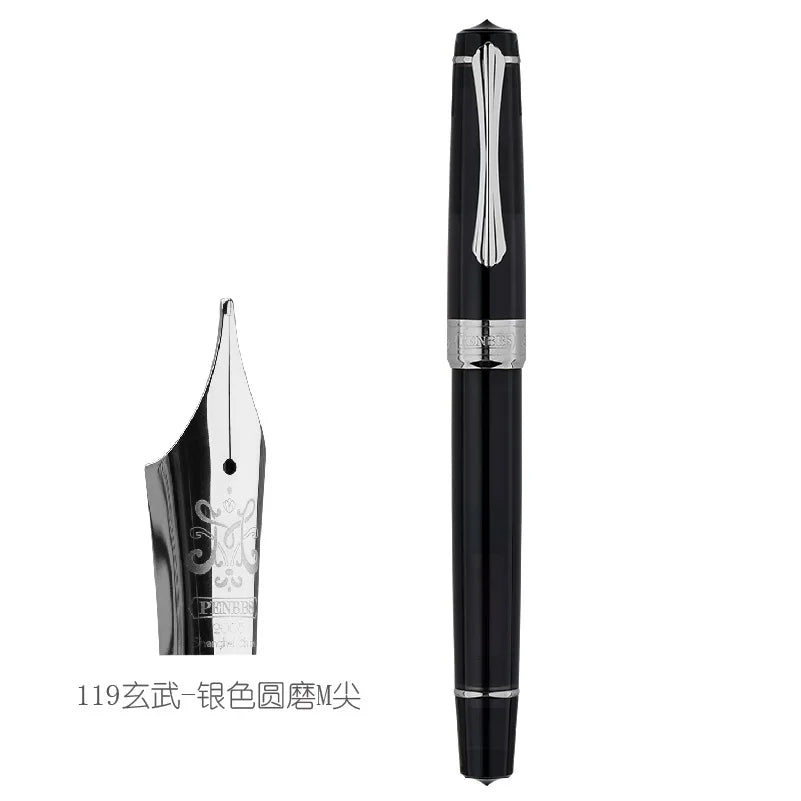 PENBBS 556 Piston Fountain Pen - Large Capacity Transparent Acrylic Ink-absorbing Nib Pen - ZOOMNSTORE