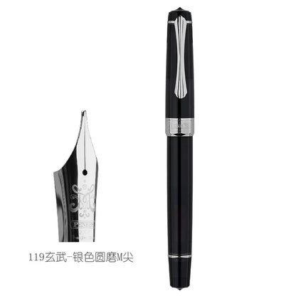 PENBBS 556 Piston Fountain Pen - Large Capacity Transparent Acrylic Ink-absorbing Nib Pen - ZOOMNSTORE