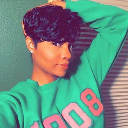 Pixie Cut Wigs - Short Bob Wig With Bangs | Brazilian Remy Human Hair, 180% Density - ZOOMNSTORE