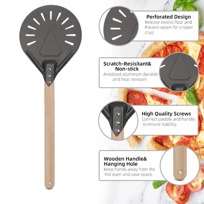 Adjustable Pizza Peel - Nonstick Pizza Turner for Oven Baking - ZOOMNSTORE