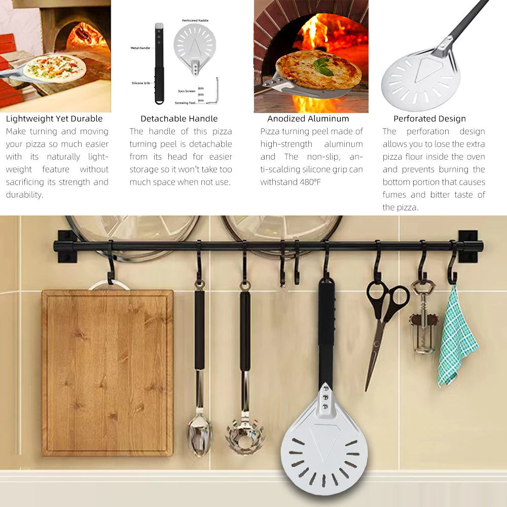 Adjustable Pizza Peel - Nonstick Pizza Turner for Oven Baking - ZOOMNSTORE