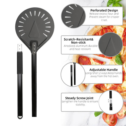 Adjustable Pizza Peel - Nonstick Pizza Turner for Oven Baking - ZOOMNSTORE