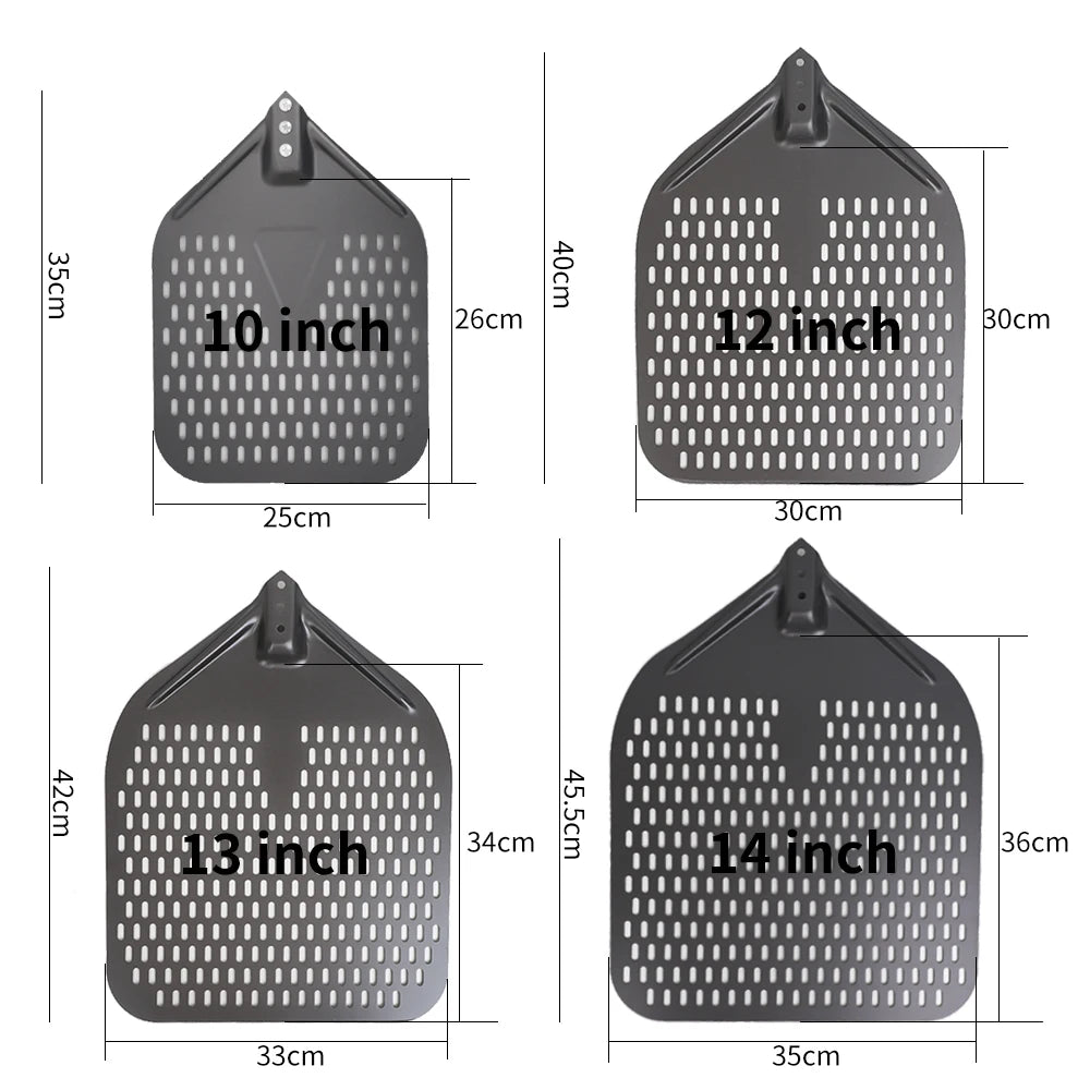Pizza Perforated Shovel Paddle - ShortLong Handle Baking Tool for Oven - ZOOMNSTORE