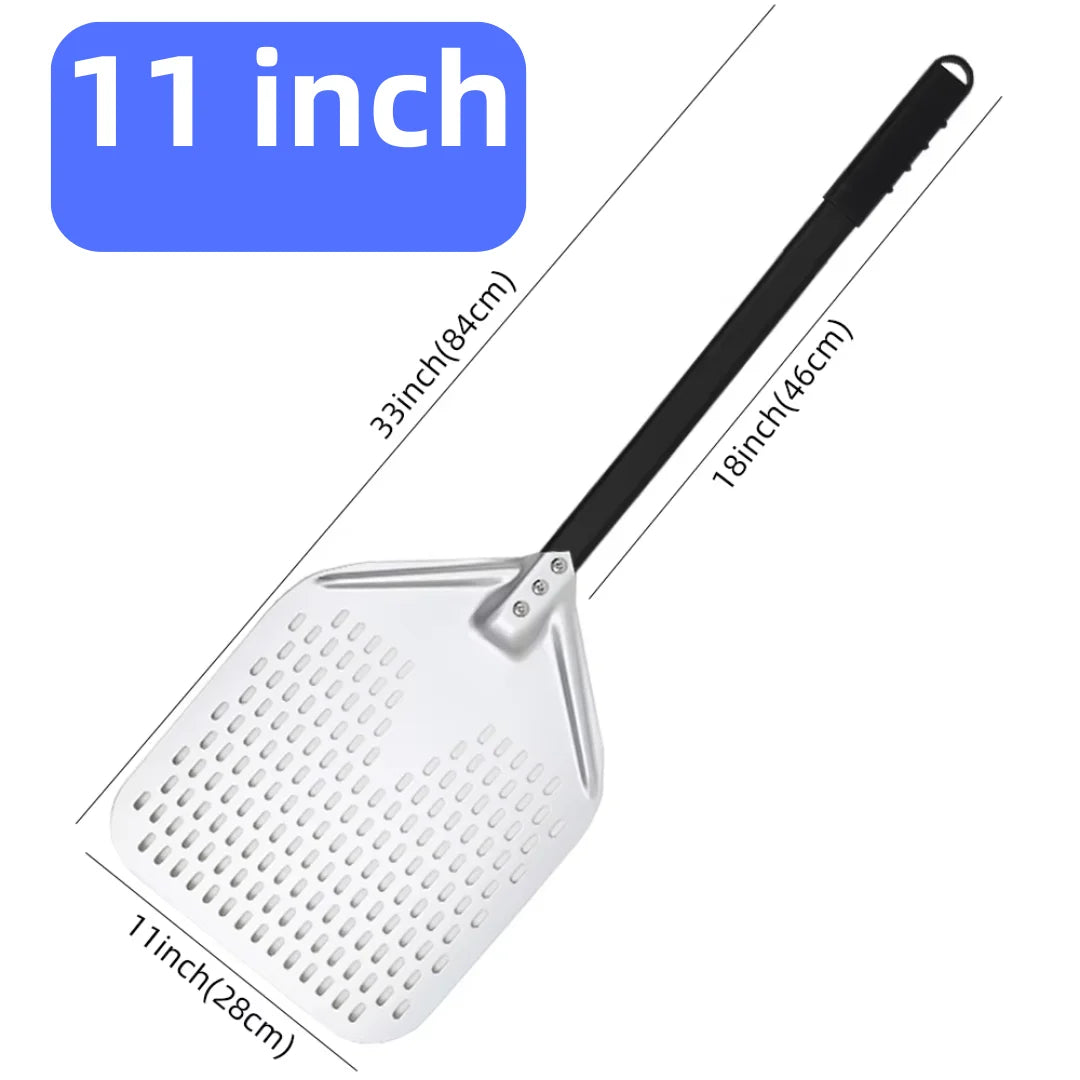 Pizza Perforated Shovel Paddle - ShortLong Handle Baking Tool for Oven - ZOOMNSTORE