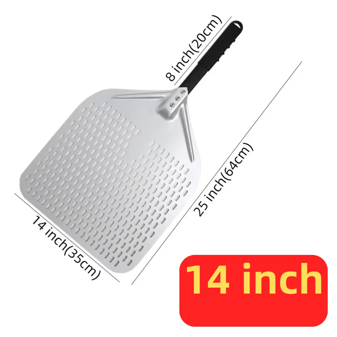Pizza Perforated Shovel Paddle - ShortLong Handle Baking Tool for Oven - ZOOMNSTORE