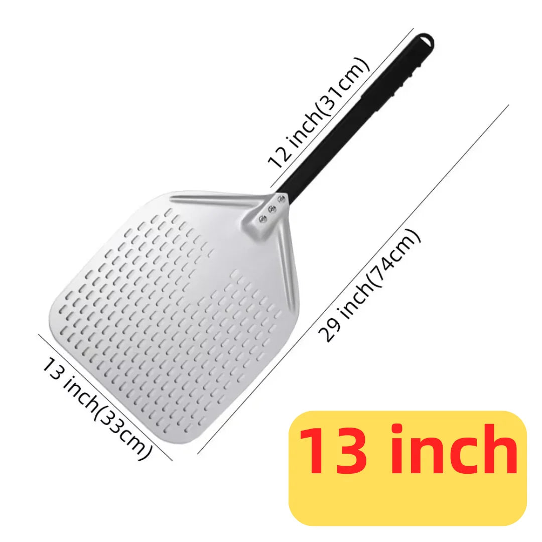 Pizza Perforated Shovel Paddle - ShortLong Handle Baking Tool for Oven - ZOOMNSTORE