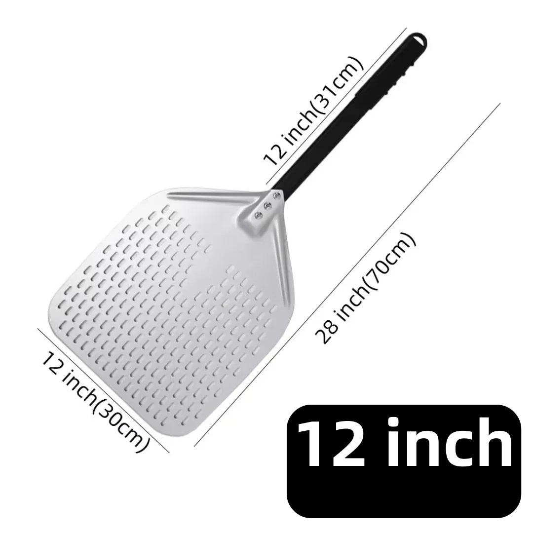 Pizza Perforated Shovel Paddle - ShortLong Handle Baking Tool for Oven - ZOOMNSTORE