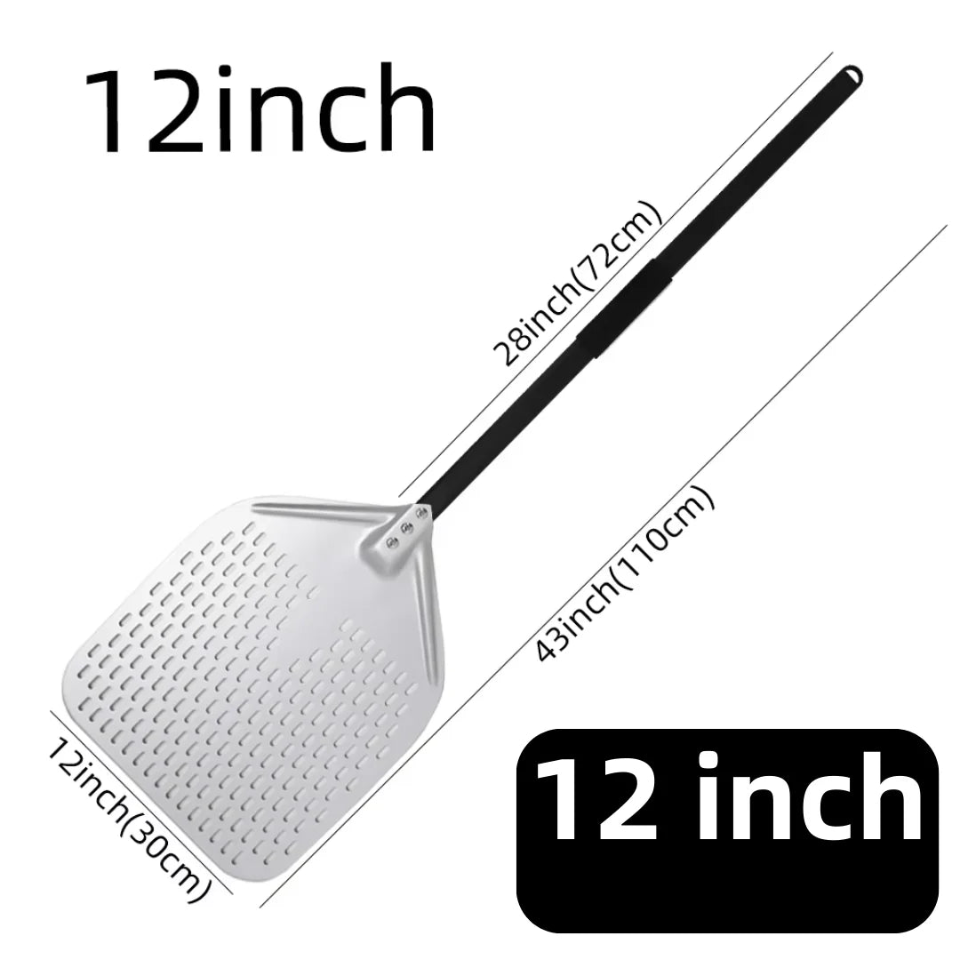 Pizza Perforated Shovel Paddle - ShortLong Handle Baking Tool for Oven - ZOOMNSTORE