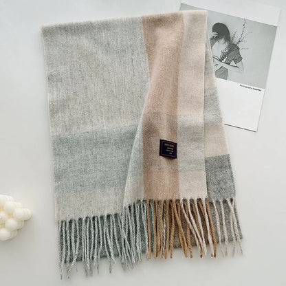 Plaid Cashmere Scarf - Warm Winter Shawl for Men and Women - ZOOMNSTORE