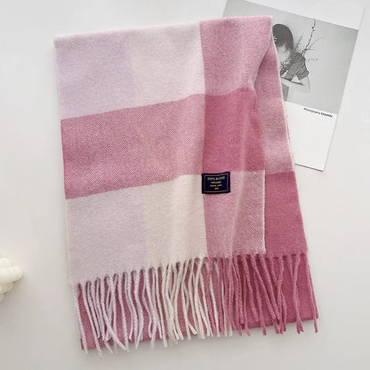 Plaid Cashmere Scarf - Warm Winter Shawl for Men and Women - ZOOMNSTORE