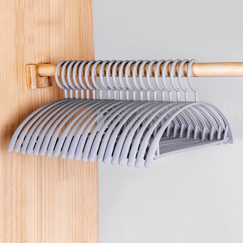 Plastic Clothes Hanger - Wide Shoulder Arc Design Semi-Circular Household Organizer - ZOOMNSTORE
