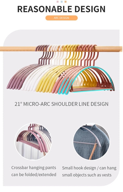 Plastic Clothes Hanger - Wide Shoulder Arc Design Semi-Circular Household Organizer - ZOOMNSTORE