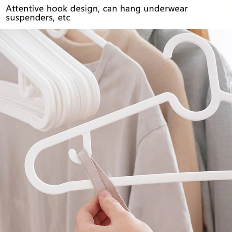 Plastic Clothes Hangers - 10Pcs Durable ABS Plastic Hanger Set | Non Slip Closet Space Saver - ZOOMNSTORE