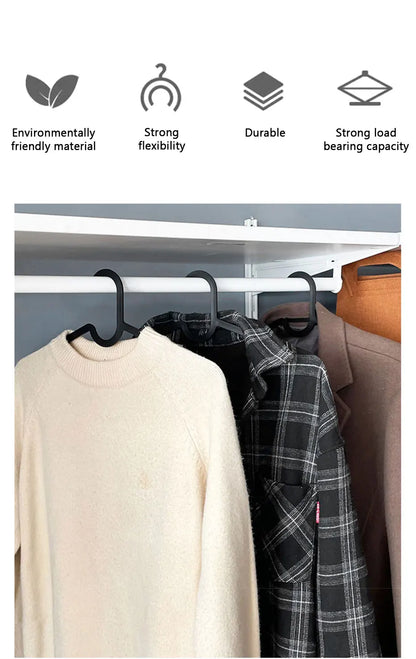 Plastic Clothes Hangers - 10Pcs Durable ABS Plastic Hanger Set | Non Slip Closet Space Saver - ZOOMNSTORE