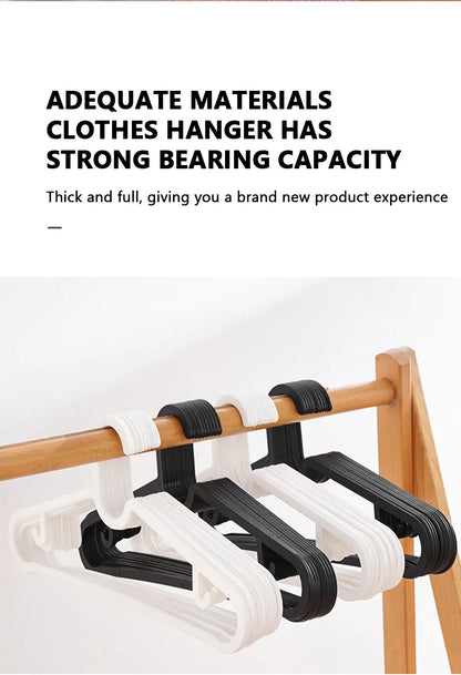 Plastic Clothes Hangers - 10Pcs Durable ABS Plastic Hanger Set | Non Slip Closet Space Saver - ZOOMNSTORE