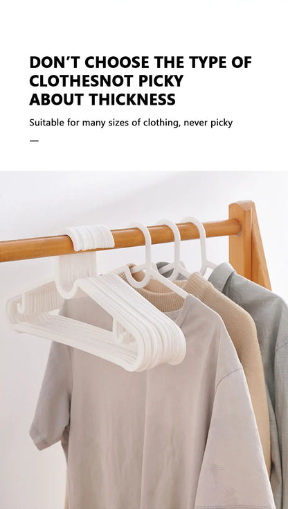 Plastic Clothes Hangers - 10Pcs Durable ABS Plastic Hanger Set | Non Slip Closet Space Saver - ZOOMNSTORE