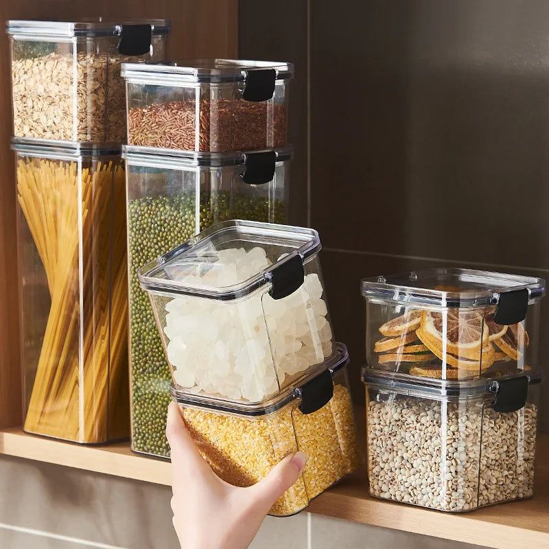 Plastic Food Storage Box - Sealed Airtight Kitchen Storage Containers for Pantry & Fridge - ZOOMNSTORE