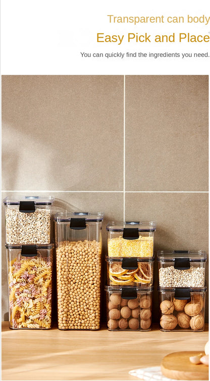 Plastic Food Storage Box - Sealed Airtight Kitchen Storage Containers for Pantry & Fridge - ZOOMNSTORE