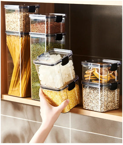 Plastic Food Storage Box - Sealed Airtight Kitchen Storage Containers for Pantry & Fridge - ZOOMNSTORE