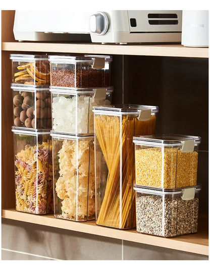 Plastic Food Storage Box - Sealed Airtight Kitchen Storage Containers for Pantry & Fridge - ZOOMNSTORE