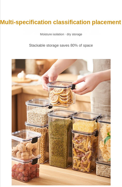 Plastic Food Storage Box - Sealed Airtight Kitchen Storage Containers for Pantry & Fridge - ZOOMNSTORE