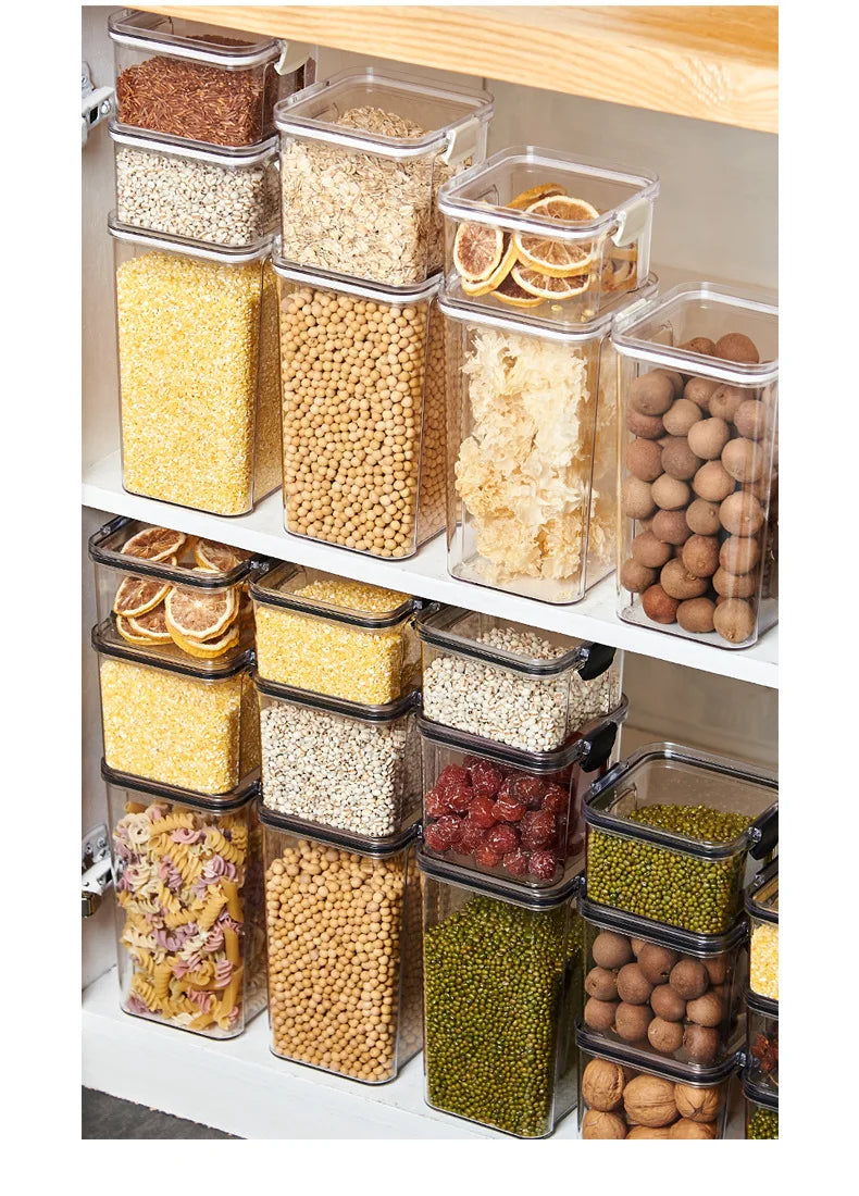 Plastic Food Storage Box - Sealed Airtight Kitchen Storage Containers for Pantry & Fridge - ZOOMNSTORE