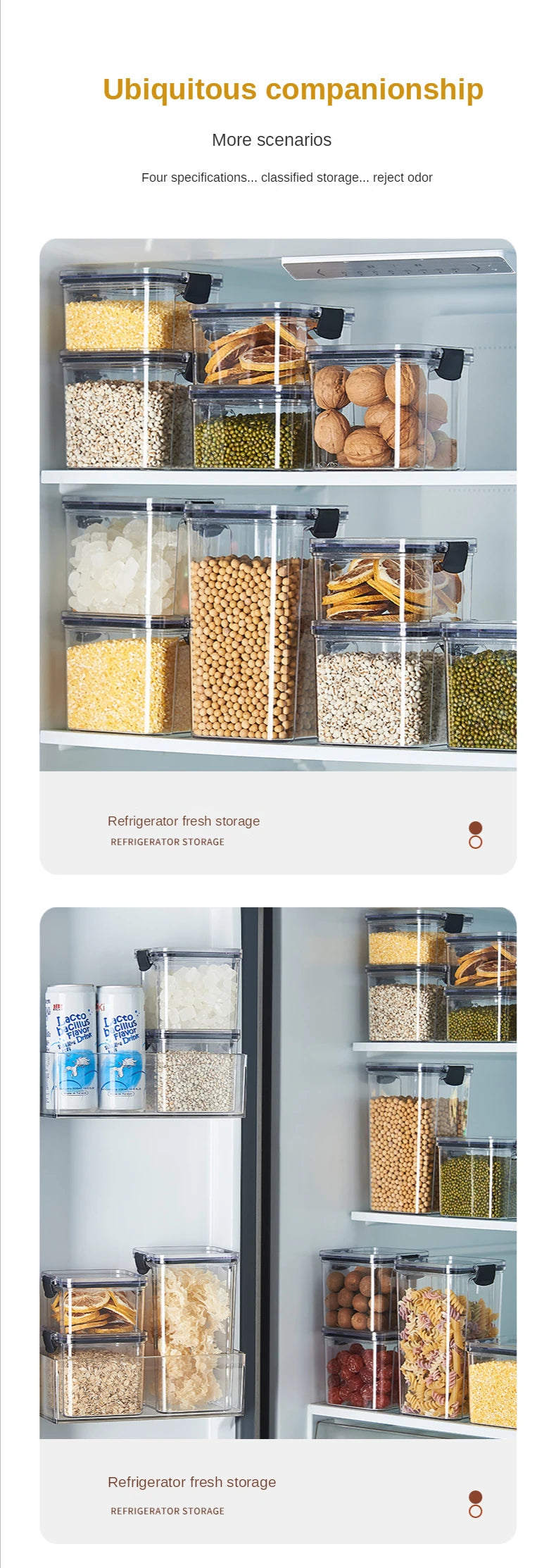 Plastic Food Storage Box - Sealed Airtight Kitchen Storage Containers for Pantry & Fridge - ZOOMNSTORE