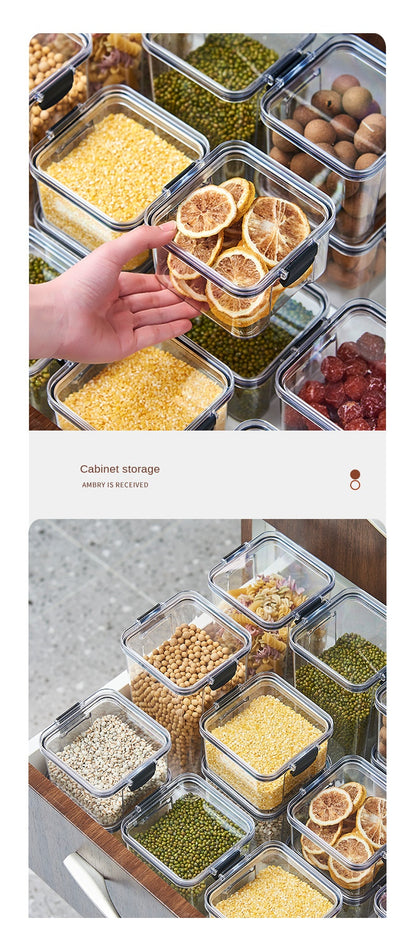 Plastic Food Storage Box - Sealed Airtight Kitchen Storage Containers for Pantry & Fridge - ZOOMNSTORE