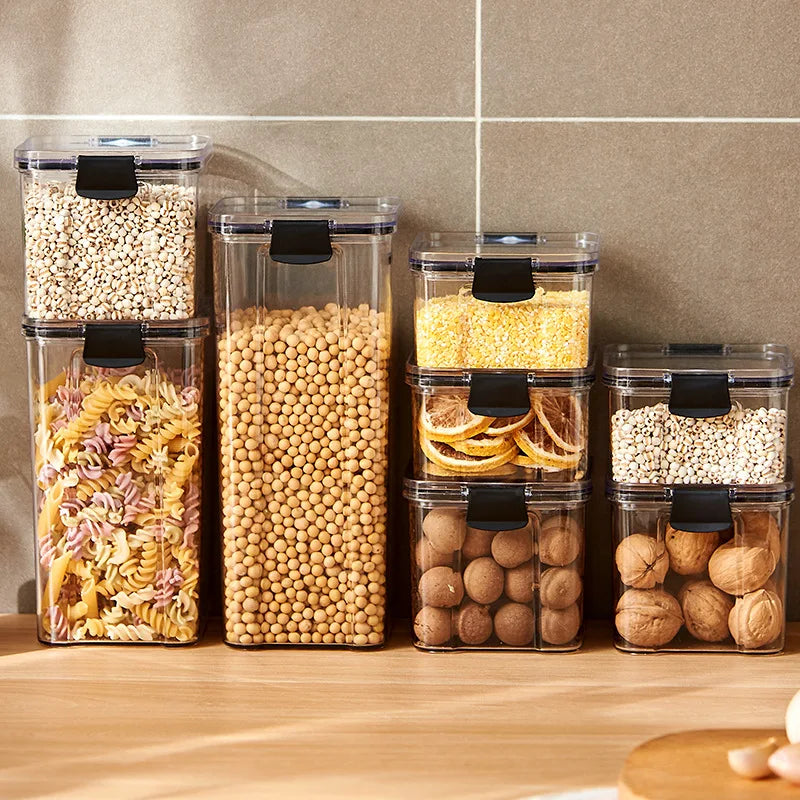 Plastic Food Storage Box - Sealed Airtight Kitchen Storage Containers for Pantry & Fridge - ZOOMNSTORE