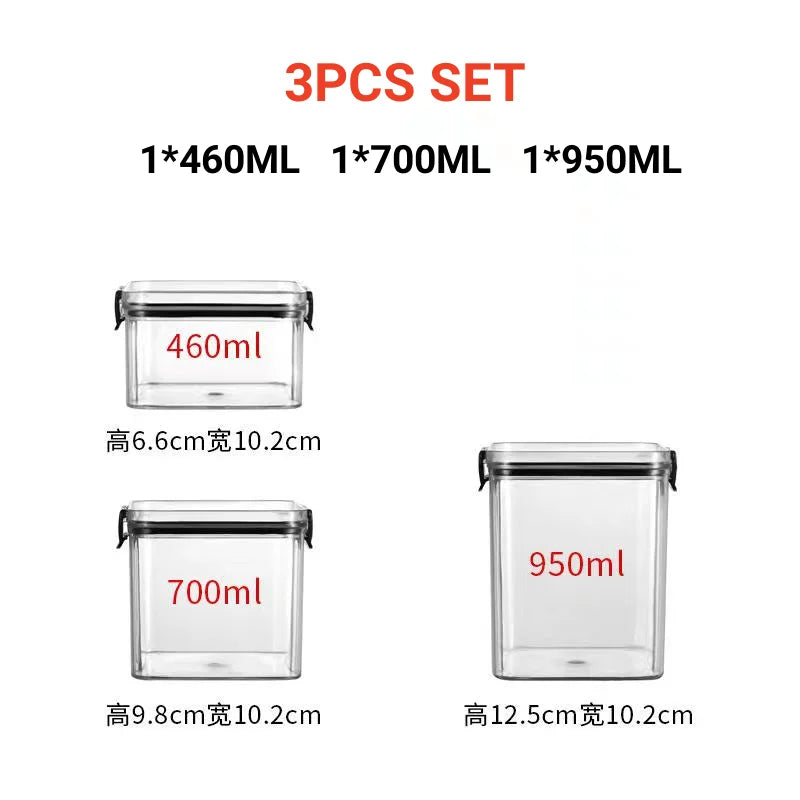 Plastic Food Storage Box - Sealed Airtight Kitchen Storage Containers for Pantry & Fridge - ZOOMNSTORE